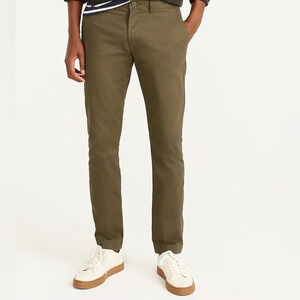 J crew 250 skinny pants stretch chino Catskill green, 32X30, NWT, Small Spot
